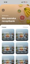 Skärmbild från HubFit: Recept som inspiration