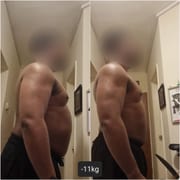 Bildjämförelse: En förändring på −11 kg